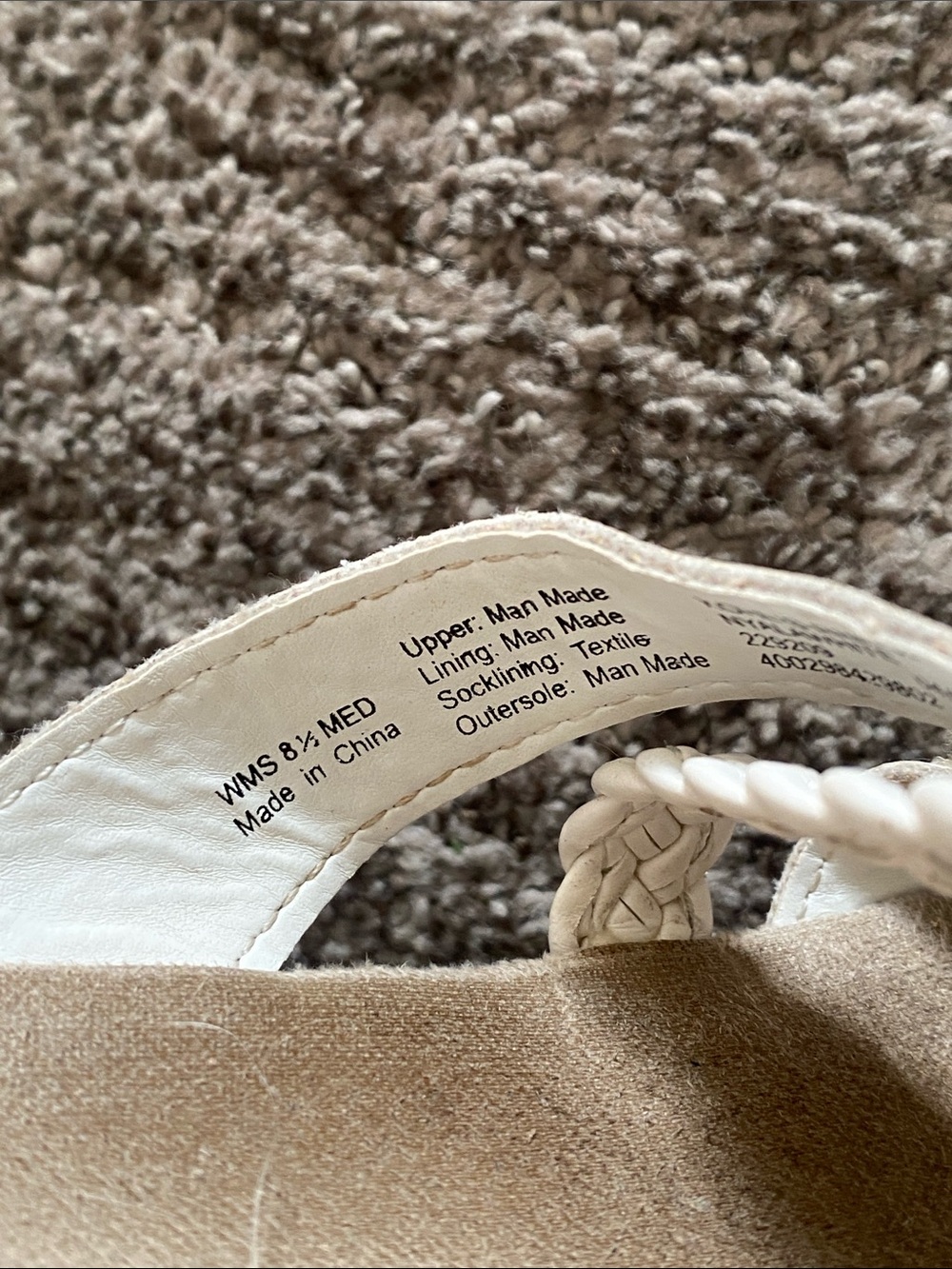 croft & barrow Creamy Ivory Braided Strap Adjustable Sandals 8.5 - Picture 4 of 4